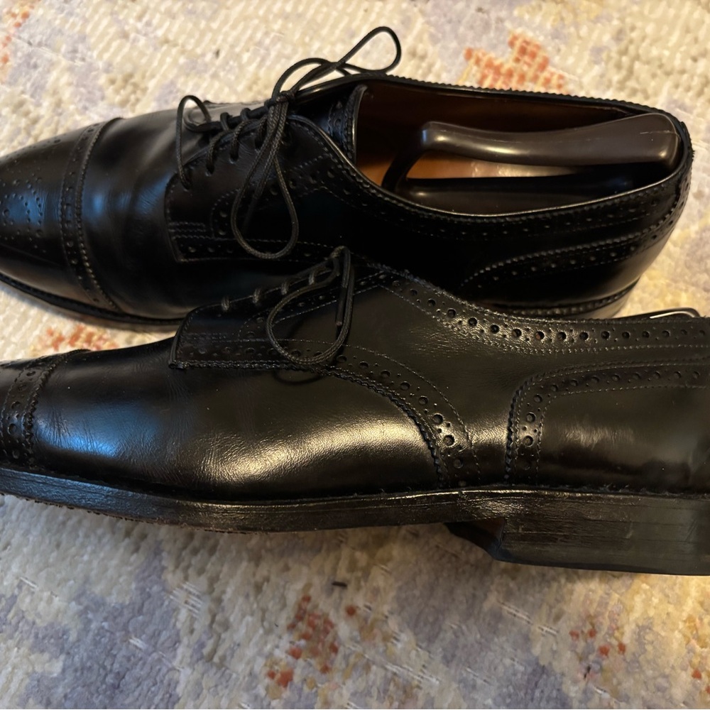 Allen Edmonds Black Leather Wingtip Oxfords